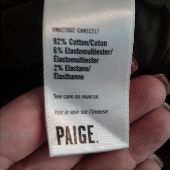 PAIGE Olive Skinny Zip Pocket Pants - Picture 5 of 5